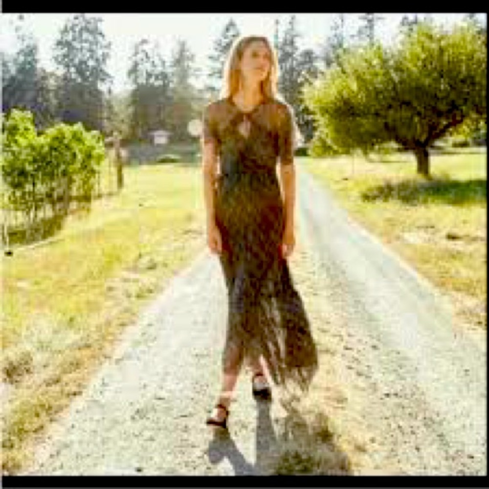 DOEN ANTOINETTE BLACK PRAIRIE PAISLEY DRESS XS 100% SILK